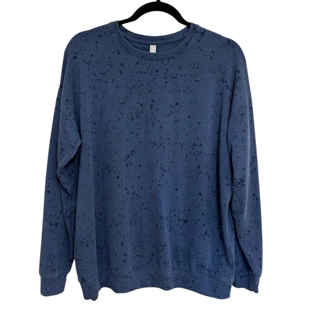 Athleta Studio to Street Print Sweatshirt in Blue Splatter Paint Print - Size S